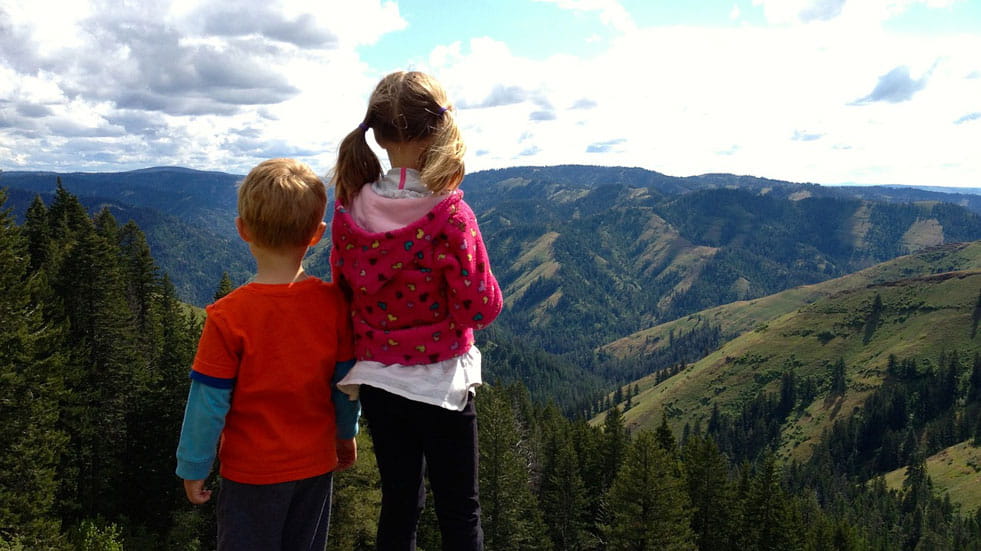 Backpacking with kids; mountain